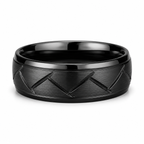 Zilvaré Mauro Ring - Roestvrijstalen ring met modern chevron design
