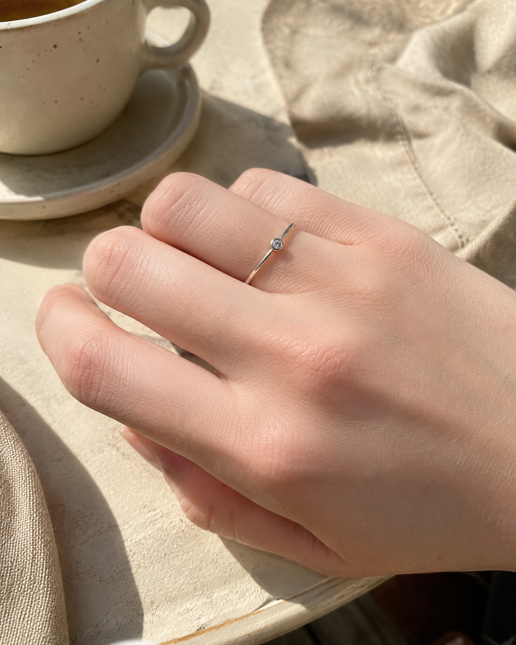 Zilvaré Amélie Ring - Verfijnde zilveren ring met subtiele zirkonia-steen