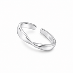 Zilvaré Éline Ring – Verstelbare 925 zilveren ring met elegante golfvorm