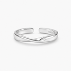 Zilvaré Éline Ring – Verstelbare 925 zilveren ring met elegante golfvorm