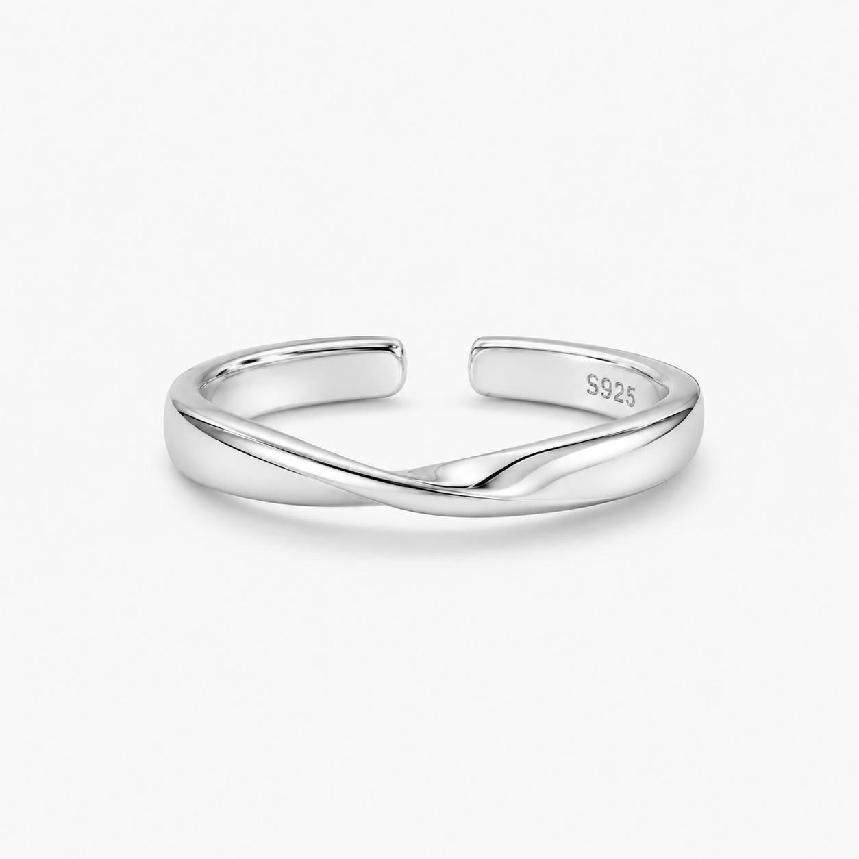 Zilvaré Éline Ring – Verstelbare 925 zilveren ring met elegante golfvorm