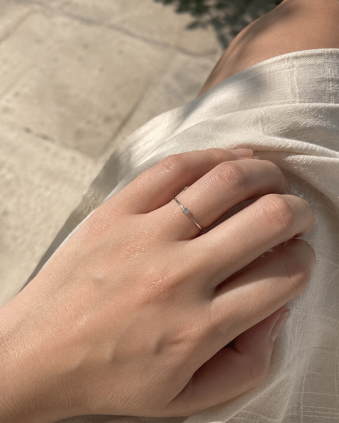 Zilvaré Amélie Ring - Verfijnde zilveren ring met subtiele zirkonia-steen