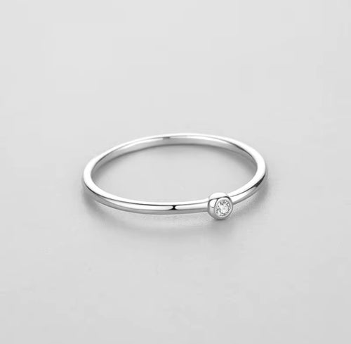 Zilvaré Amélie Ring - Verfijnde zilveren ring met subtiele zirkonia-steen