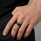 Zilvaré Mauro Ring - Roestvrijstalen ring met modern chevron design
