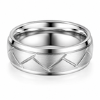 Zilvaré Mauro Ring - Roestvrijstalen ring met modern chevron design
