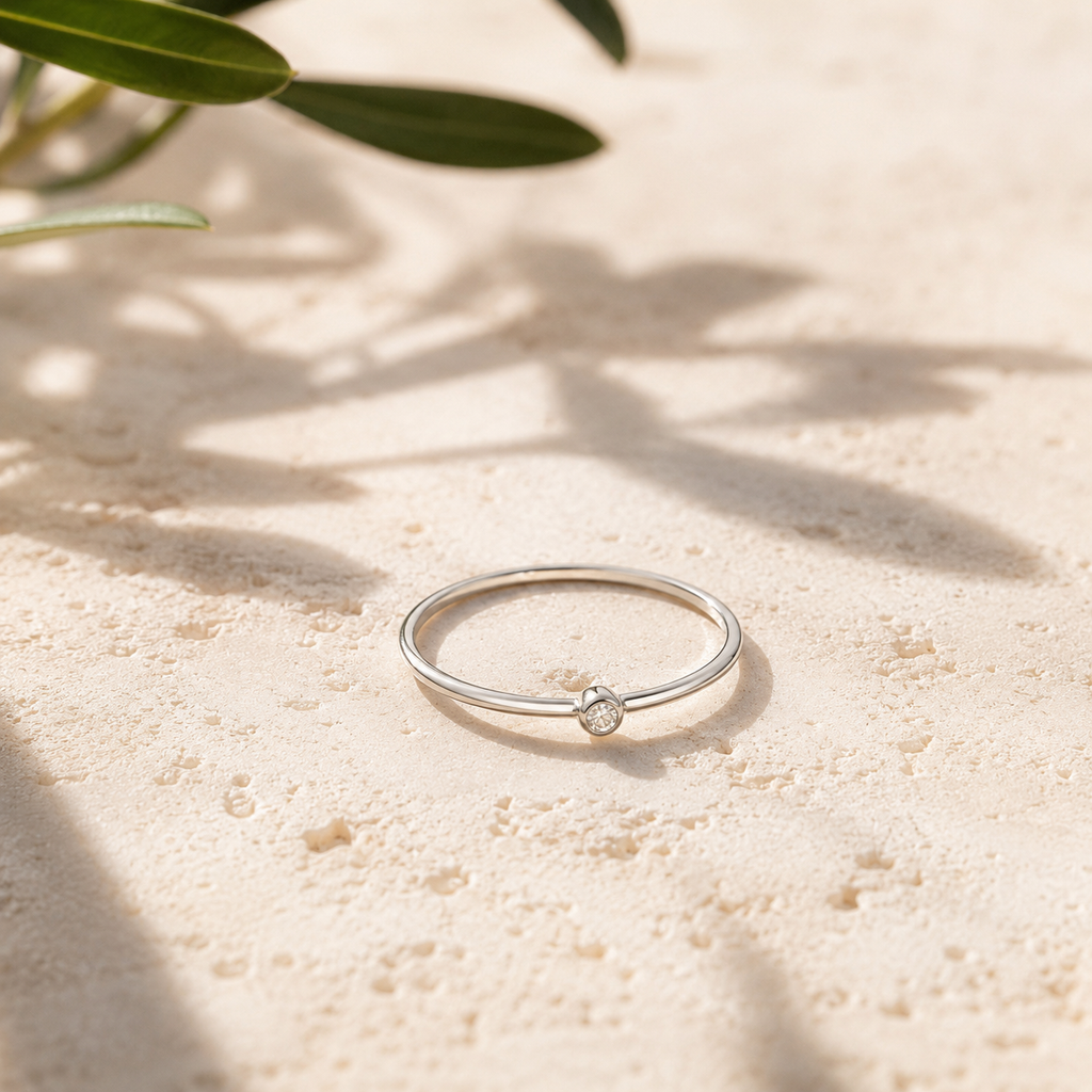 Zilvaré Amélie Ring - Verfijnde zilveren ring met subtiele zirkonia-steen