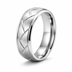 Zilvaré Mauro Ring - Roestvrijstalen ring met modern chevron design